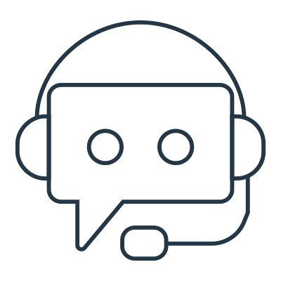 icon of a customer service bot